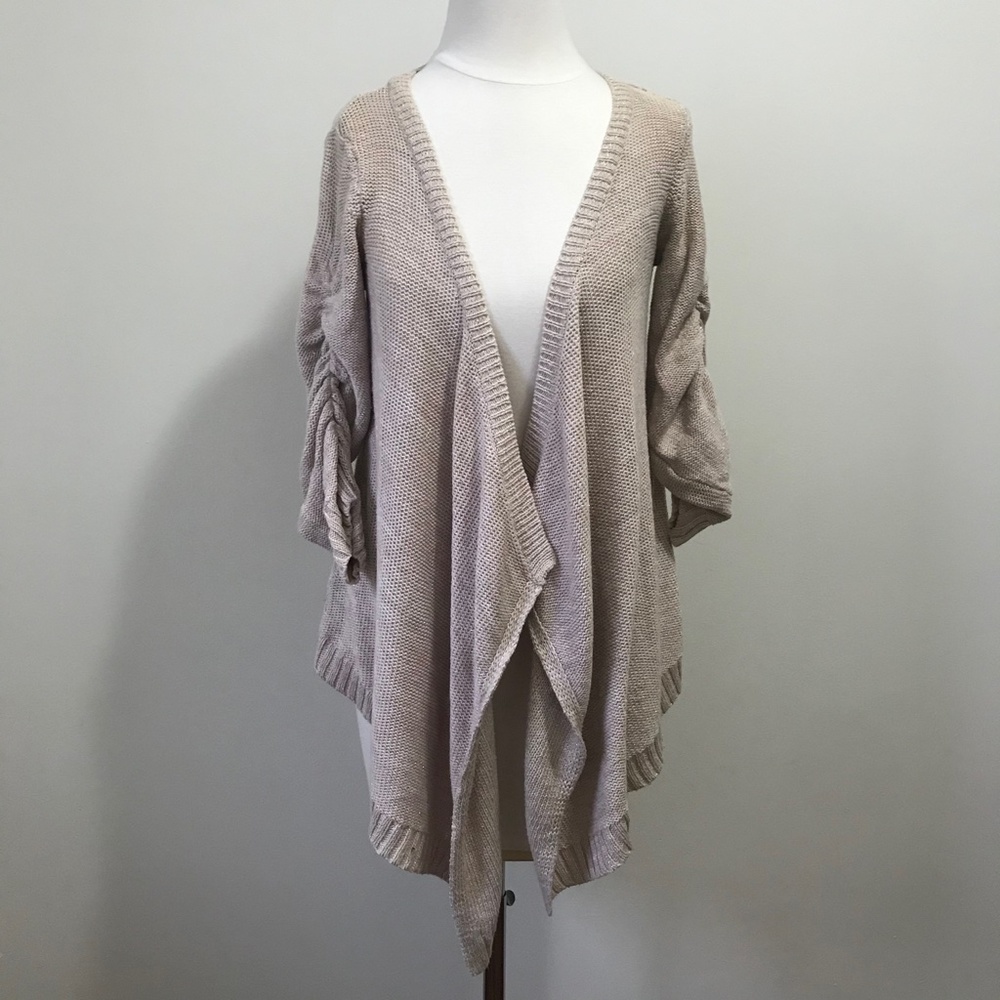 3/$20 RW & CO Metallic Scrunched Sleeve Cardigan